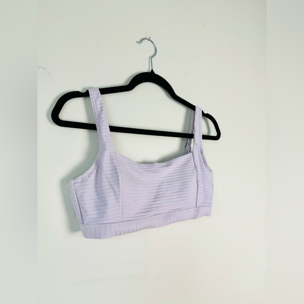 Ripcurl ribbed surf crop lavender bikini top womans medium - Picture 2 of 7